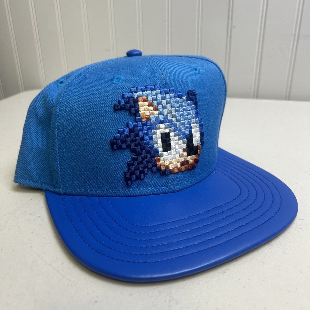 Retro Sega Sonic Hedgehog SnapBack Hat DON'T BLINK Embroidered Video Game